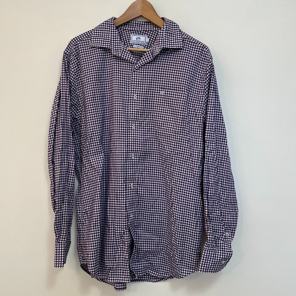 Southern Tide Plaid Dress Shirt - Size Large, Classic Fit - FLAW
